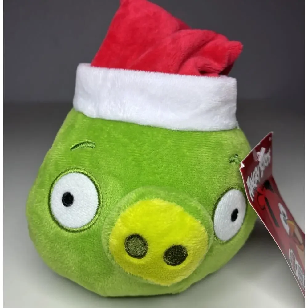 Angry Birds Santa Hat Pig Plush 5” Christmas 2025 Toy Factory New With Bent Tags